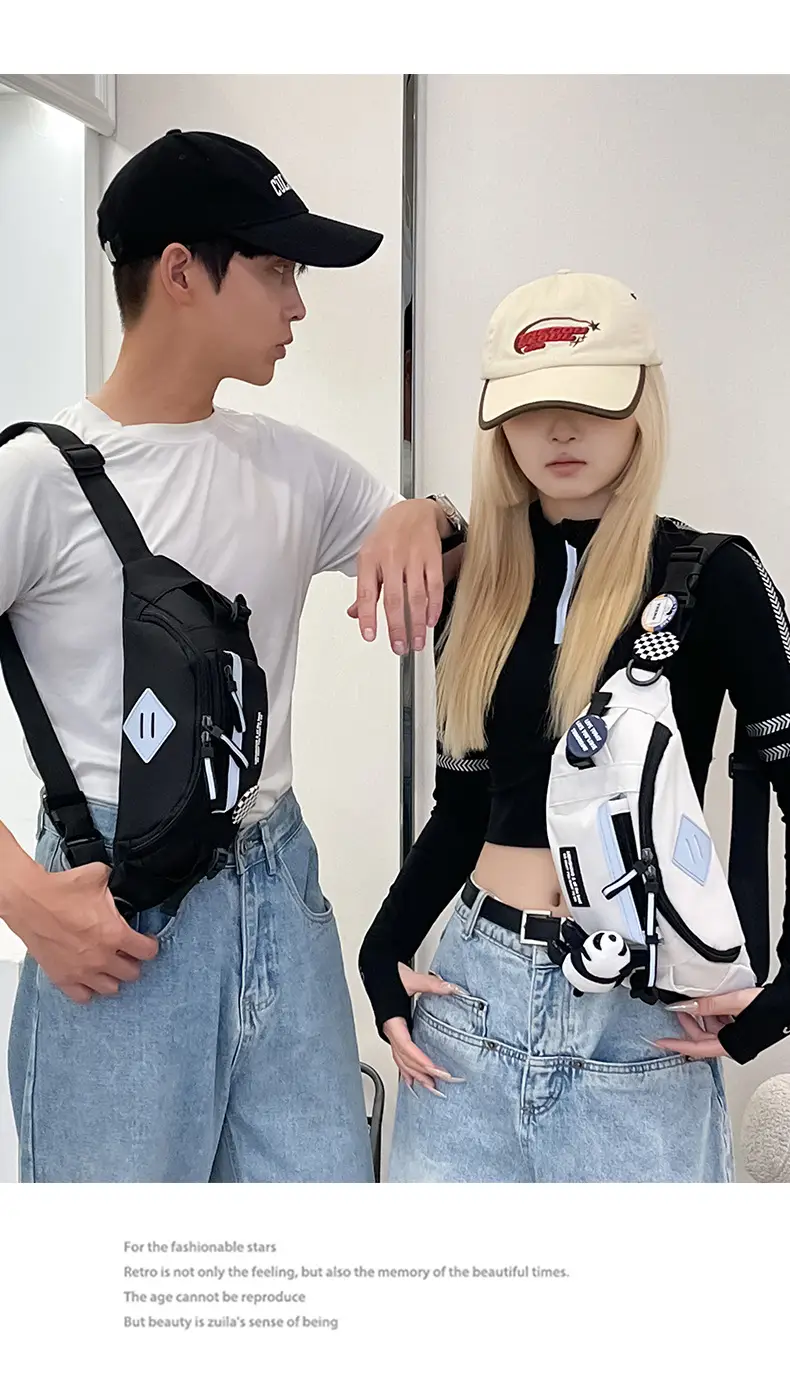 Men Sports Waist Bag Black Japanese Workwear Style — feature 25