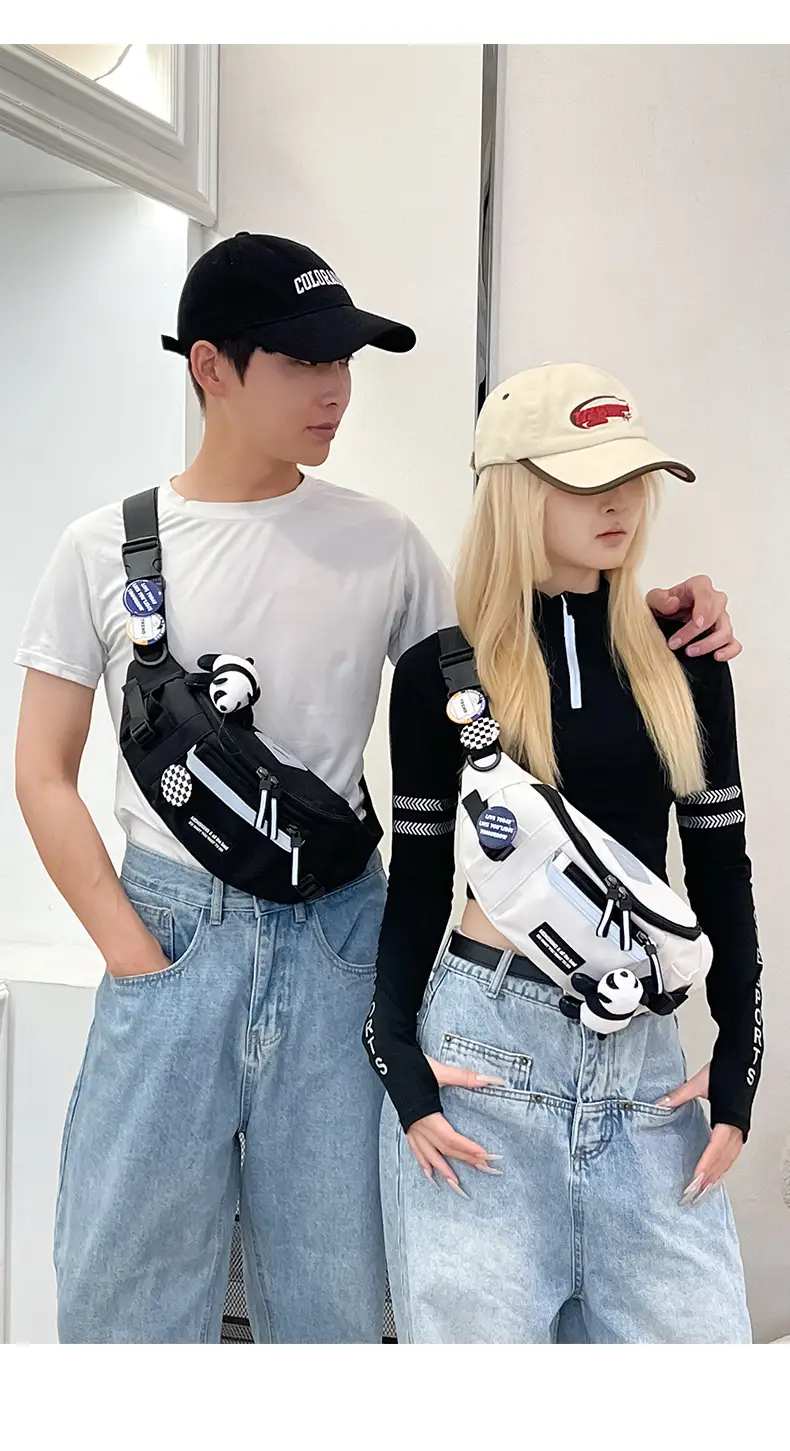 Men Sports Waist Bag Black Japanese Workwear Style — feature 30