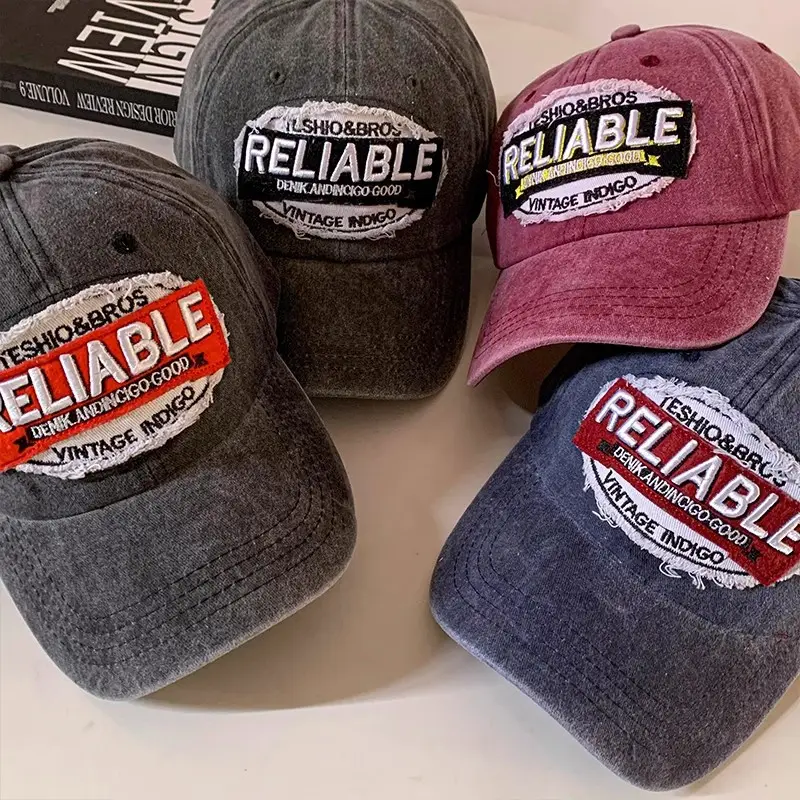 Reliable American Baseball Cap Red Grey Denim Men Women - Image 7