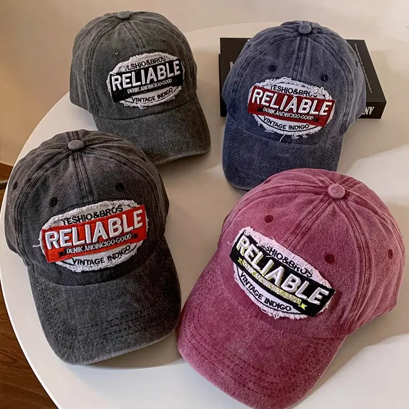Reliable American Baseball Cap Red Grey Denim Men Women - Image 8