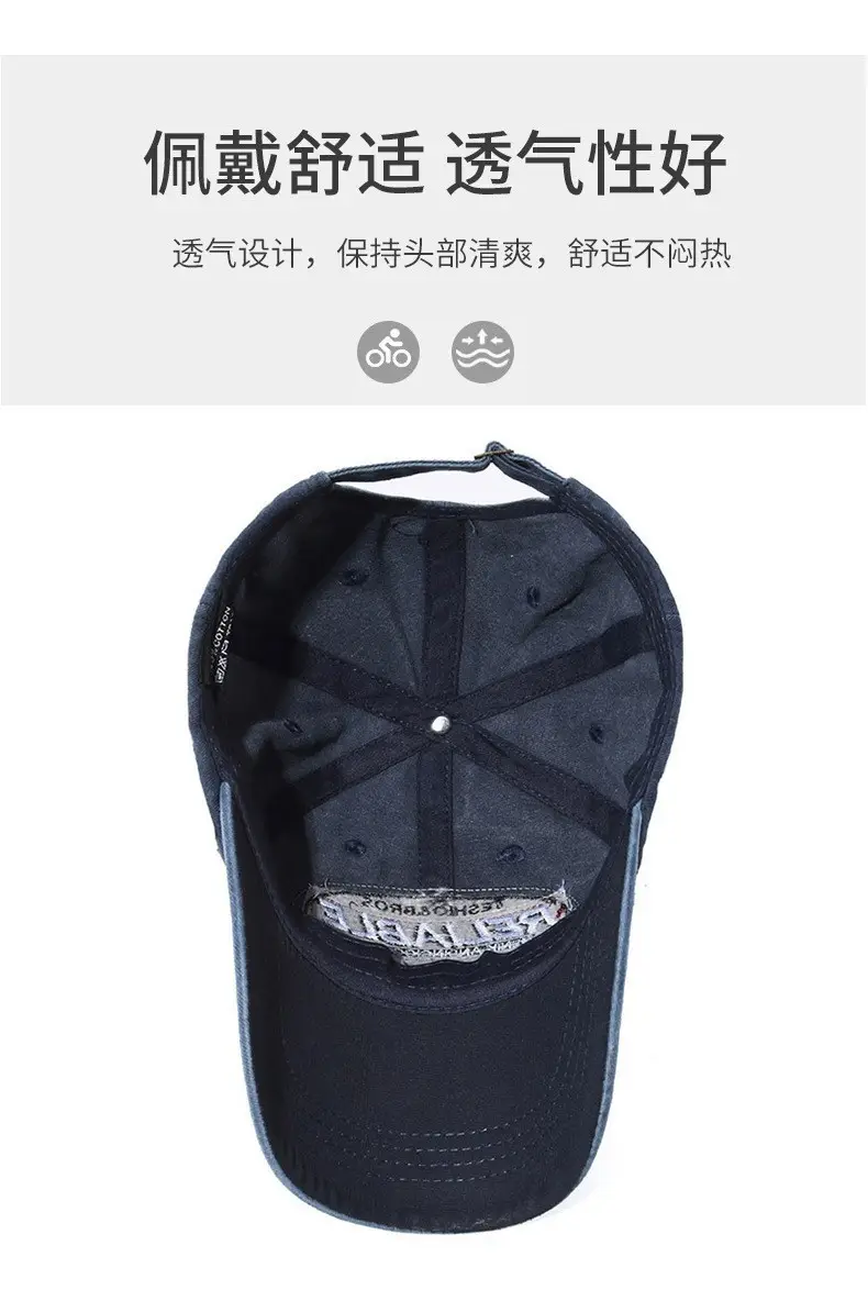 Reliable American Baseball Cap Red Grey Denim Men Women — feature 13