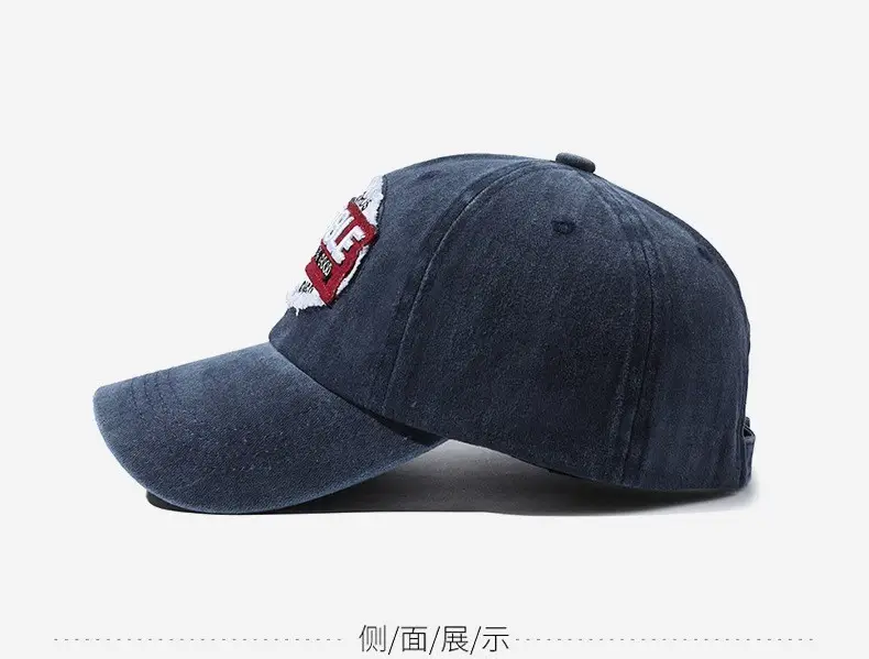 Reliable American Baseball Cap Red Grey Denim Men Women — feature 7
