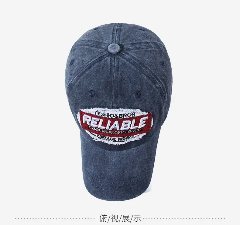 Reliable American Baseball Cap Red Grey Denim Men Women — feature 8