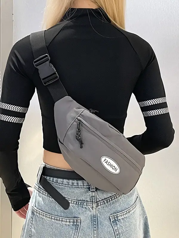 Women's Orange Chest Bag Street Style Portable Backpack - Image 6