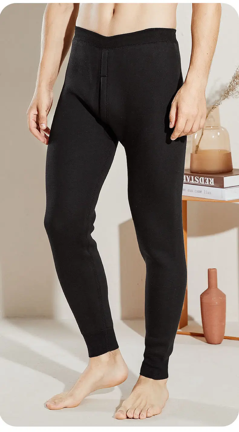 Men's Warm Pants fleece-lined Thickened Autumn Pants Cotton Wool Pants Thunderpants Youth Slim-fit Warm Pants Men's Winter Pants plus size — feature 11