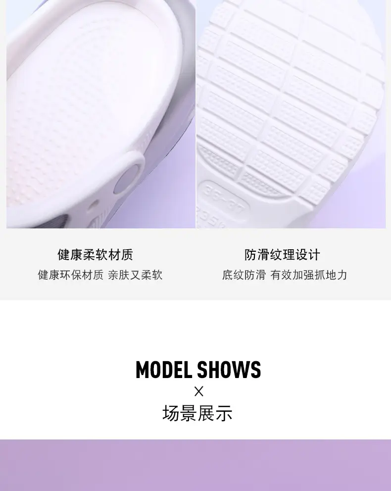 Summer Women's Platform Casual Hole Shoes EVA High Heel Non-slip Outer Wear Slippers Heightened Odor-proof Outdoor Couple Sandals — feature 8