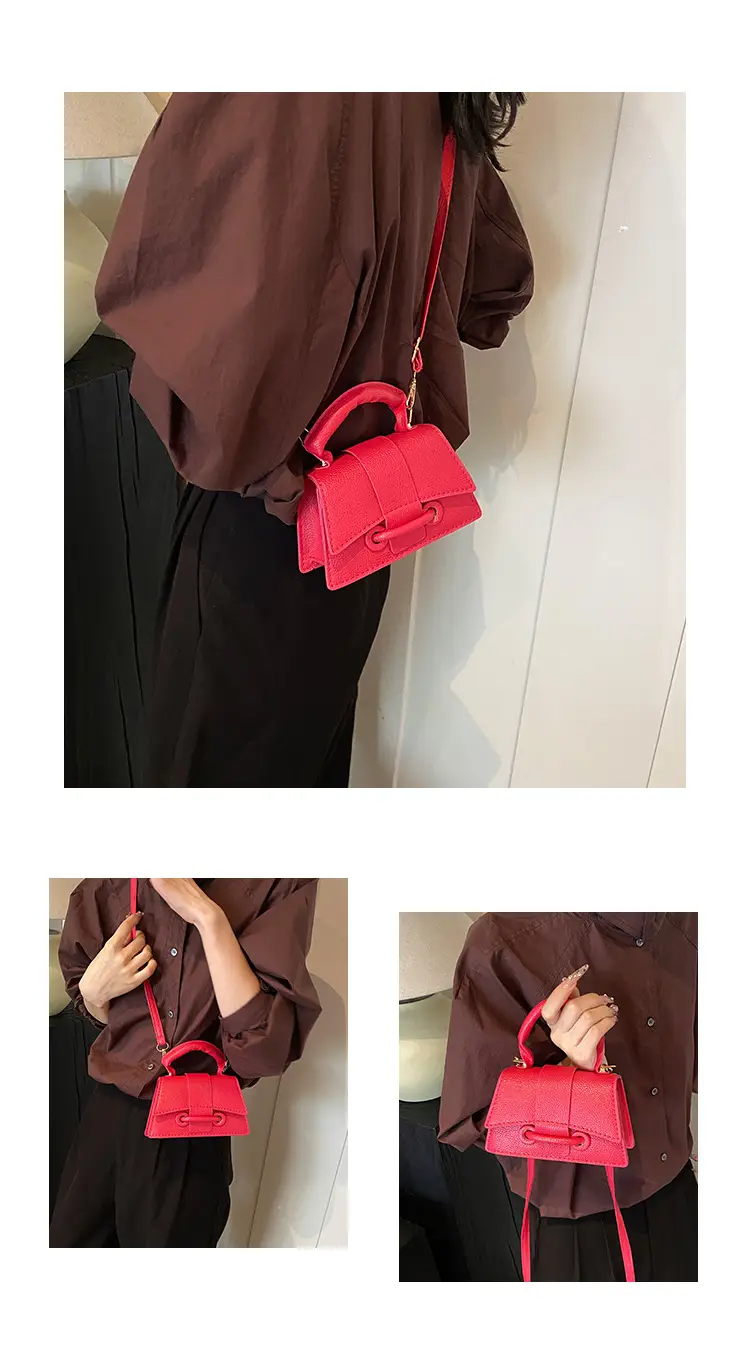 Red Square Shoulder Crossbody Bag for Women — feature 24