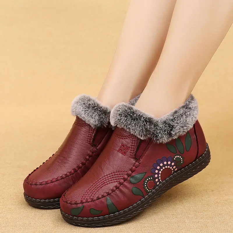 Old People's Cotton Shoes Women's Winter Non-slip Waterproof Old Beijing Cloth Shoes fleece-lined Warm Middle-aged and Old People's Grandma Mom Shoes with Soft Sole - Image 4