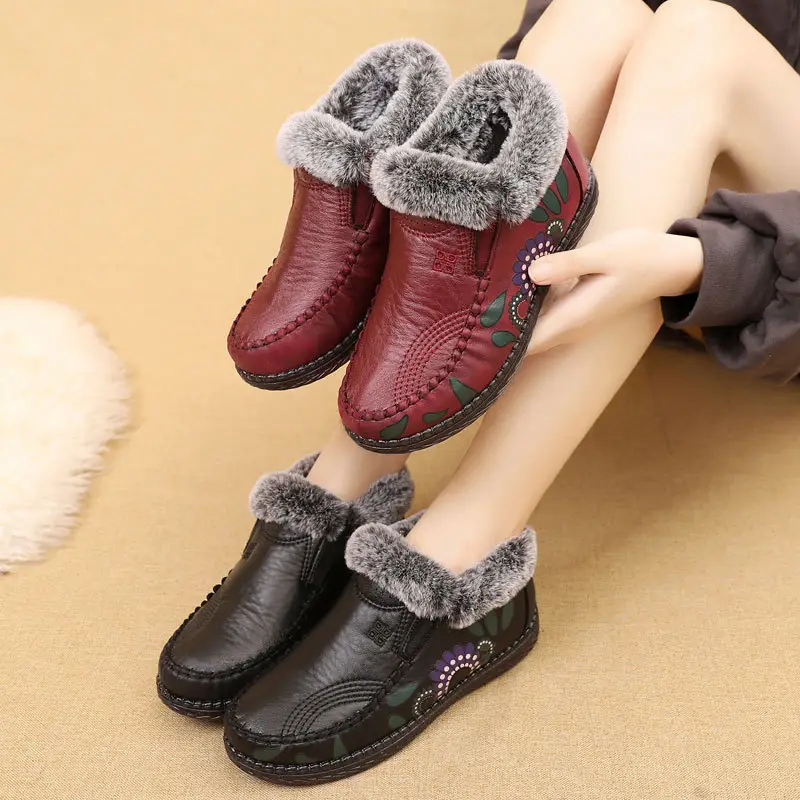 Old People's Cotton Shoes Women's Winter Non-slip Waterproof Old Beijing Cloth Shoes fleece-lined Warm Middle-aged and Old People's Grandma Mom Shoes with Soft Sole - Image 6