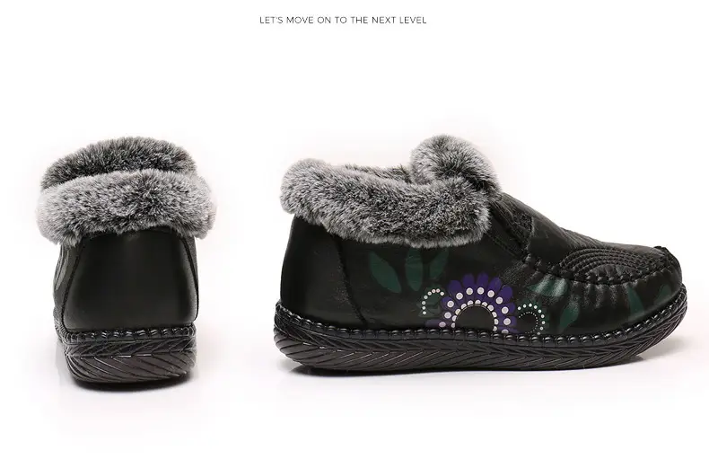 Old People's Cotton Shoes Women's Winter Non-slip Waterproof Old Beijing Cloth Shoes fleece-lined Warm Middle-aged and Old People's Grandma Mom Shoes with Soft Sole — feature 39