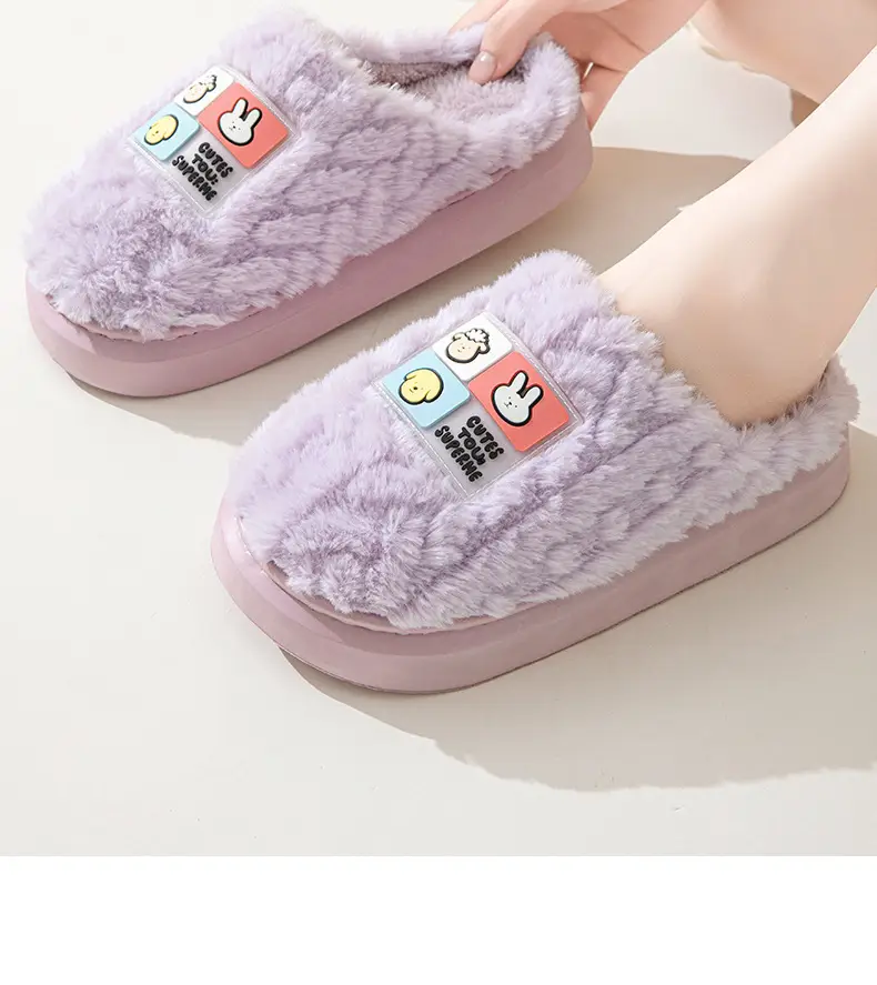 2024 Cotton Slippers for Women, Autumn and Winter Thick-Soled Couple Slippers, Men's Winter Indoor Home Maternity Shoes, Thickened and Warm — feature 16