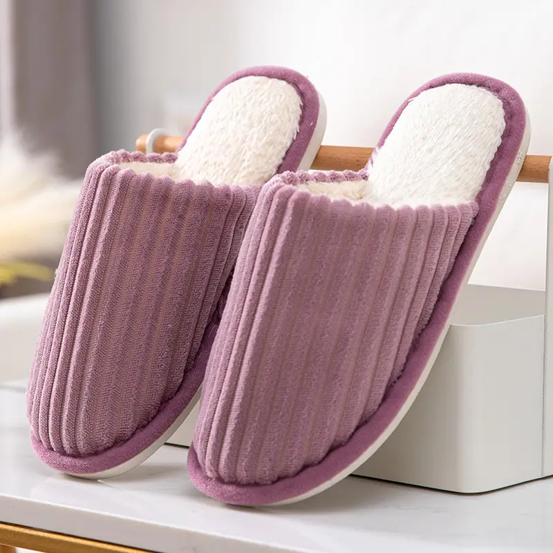 2024 Cotton Slippers for Women, Autumn and Winter Thick-Soled Couple Slippers, Men's Winter Indoor Home Maternity Shoes, Thickened and Warm