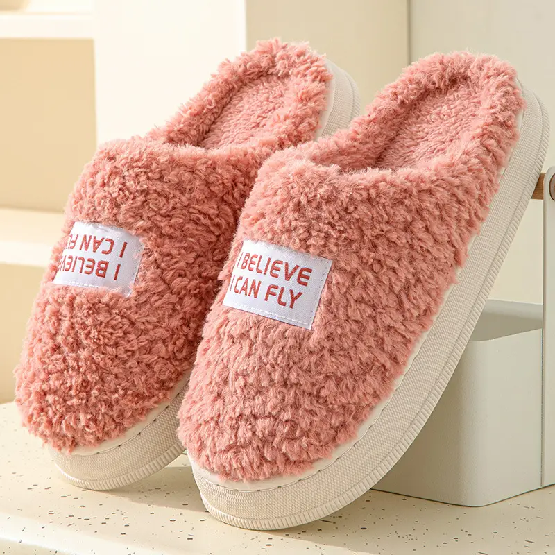2024 Cotton Slippers for Women, Autumn and Winter Thick-Soled Couple Slippers, Men's Winter Indoor Home Maternity Shoes, Thickened and Warm