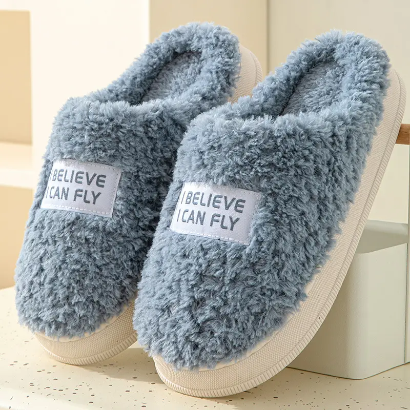 2024 Cotton Slippers for Women, Autumn and Winter Thick-Soled Couple Slippers, Men's Winter Indoor Home Maternity Shoes, Thickened and Warm