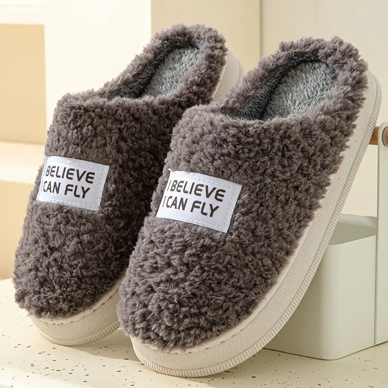 2024 Cotton Slippers for Women, Autumn and Winter Thick-Soled Couple Slippers, Men's Winter Indoor Home Maternity Shoes, Thickened and Warm