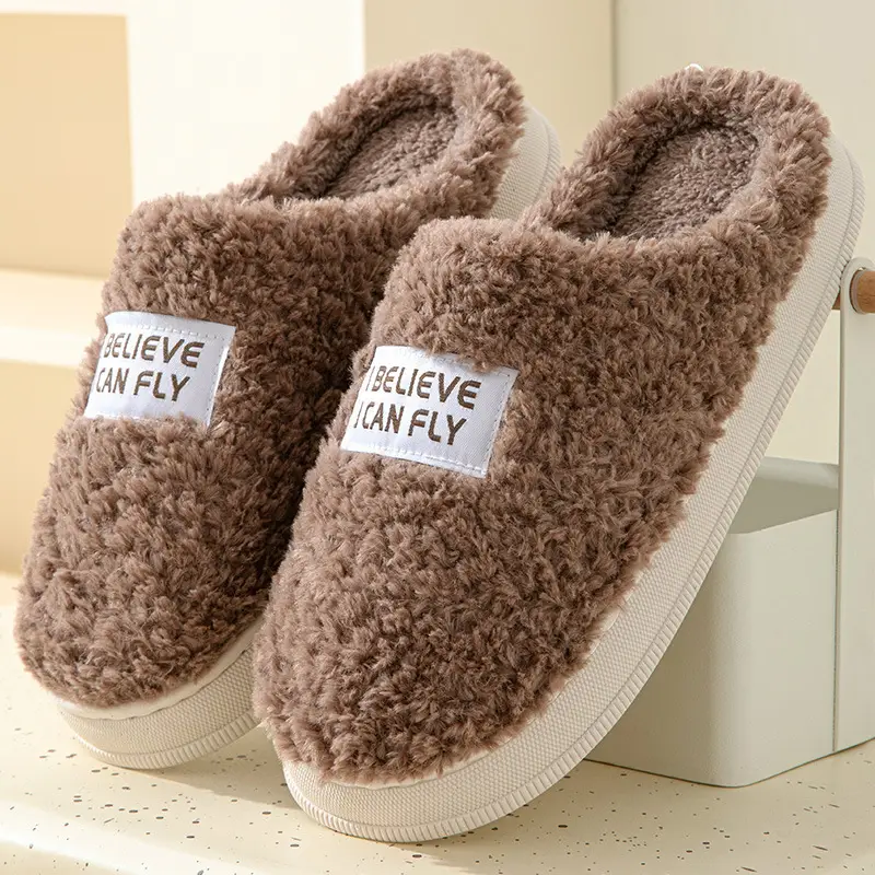2024 Cotton Slippers for Women, Autumn and Winter Thick-Soled Couple Slippers, Men's Winter Indoor Home Maternity Shoes, Thickened and Warm
