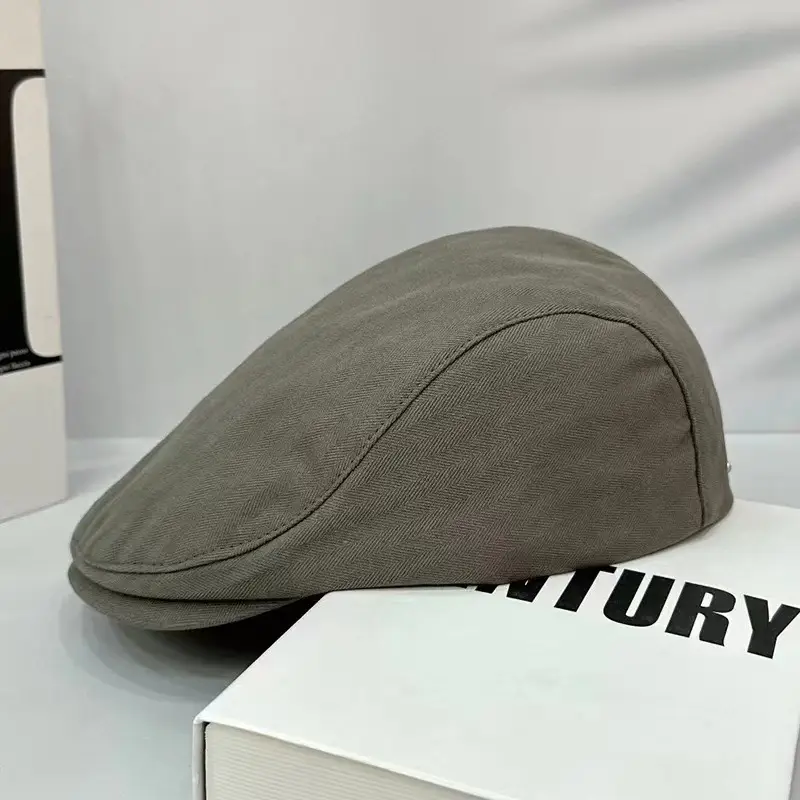 British Style Vintage Newsboy Hat Men's Solid Color - Image 6