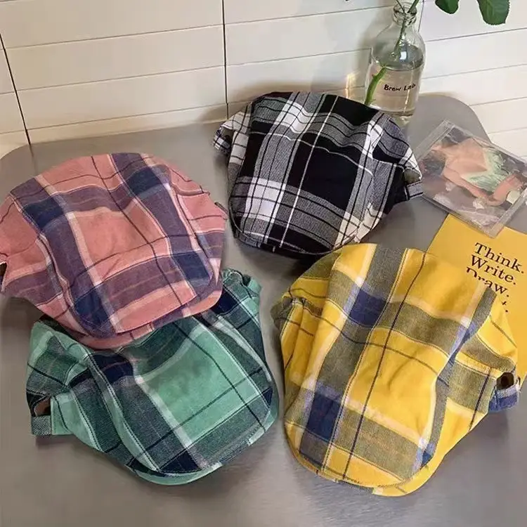 Women Plaid Beret Summer Hat Duck Tongue Forward