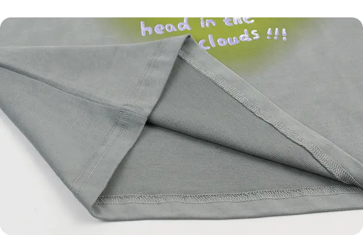 Girls Long Sleeve T-Shirt Grey Green White Loose Fit — feature 22