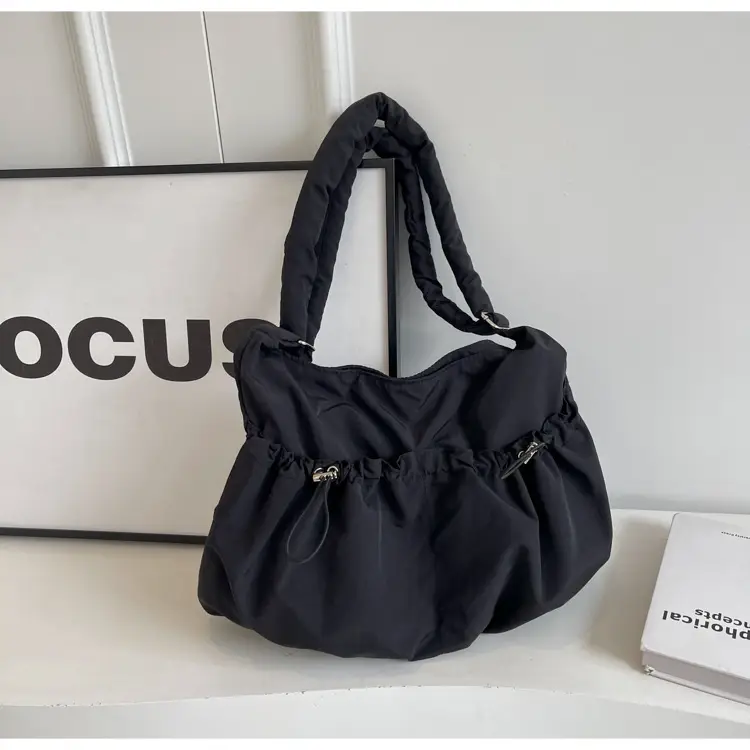 Korean Style Grey Nylon Shoulder Bag Large Capacity — feature 18