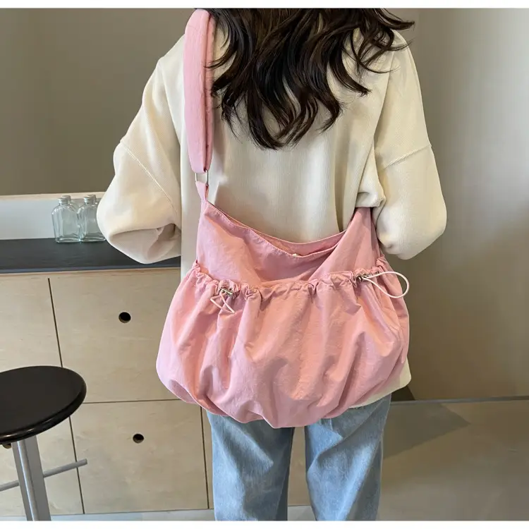Korean Style Grey Nylon Shoulder Bag Large Capacity — feature 36