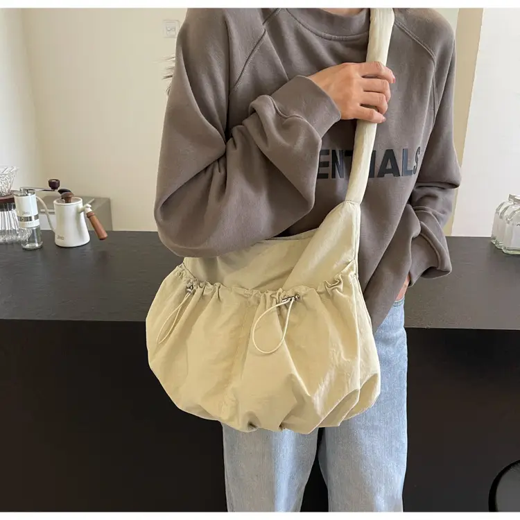 Korean Style Grey Nylon Shoulder Bag Large Capacity — feature 38
