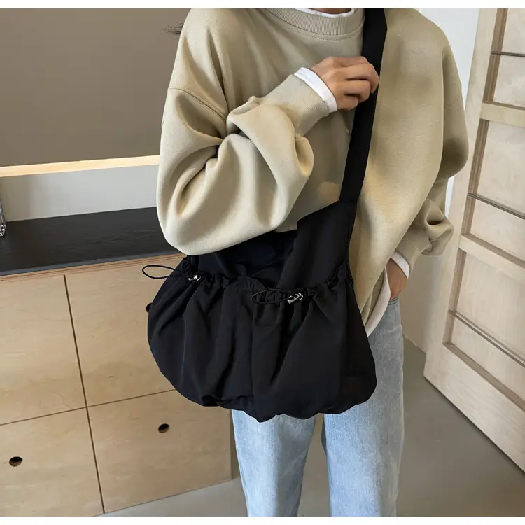 Korean Style Grey Nylon Shoulder Bag Large Capacity — feature 44