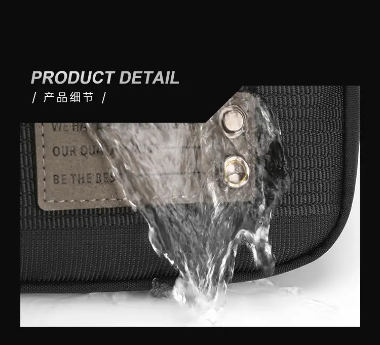 Men's Waterproof Crossbody Bag Black Multi Layer Travel Satchel — feature 23
