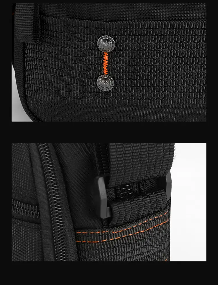 Men's Waterproof Crossbody Bag Black Multi Layer Travel Satchel — feature 25