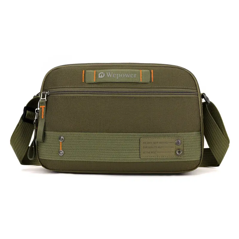 Men's Waterproof Crossbody Bag Black Multi Layer Travel Satchel
