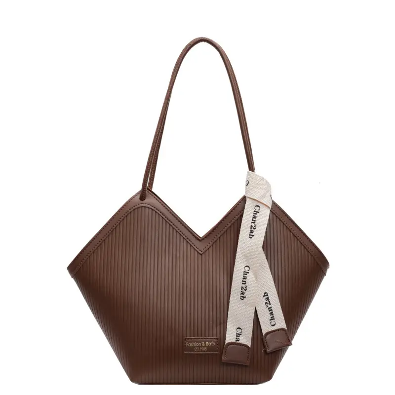 Women's Large Capacity Touche Tote Bag Beige Black - Image 2