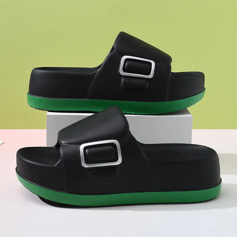 Sandals Non-slip Breathable Thick Bottom Elevated Eva Shit-like Summer One-word Slippers for Women - Image 2