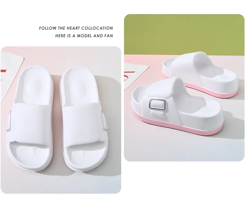 Sandals Non-slip Breathable Thick Bottom Elevated Eva Shit-like Summer One-word Slippers for Women — feature 13