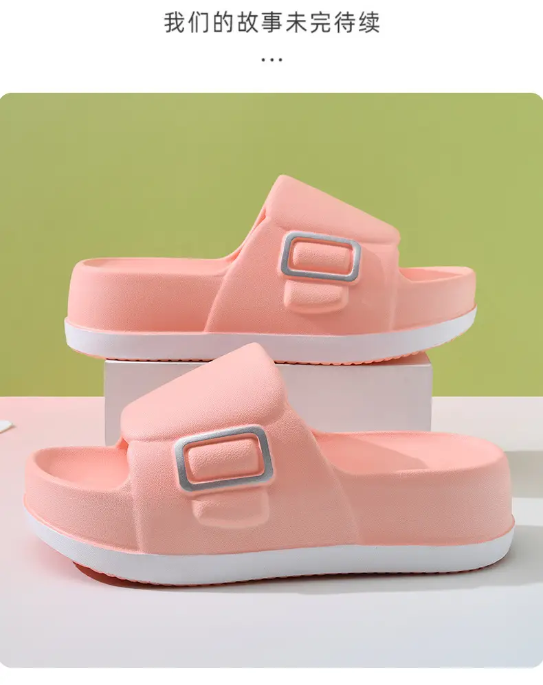 Sandals Non-slip Breathable Thick Bottom Elevated Eva Shit-like Summer One-word Slippers for Women — feature 15