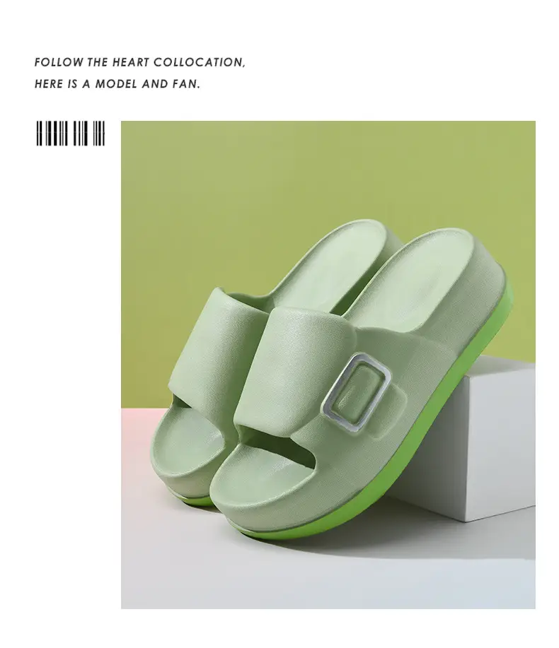 Sandals Non-slip Breathable Thick Bottom Elevated Eva Shit-like Summer One-word Slippers for Women — feature 16