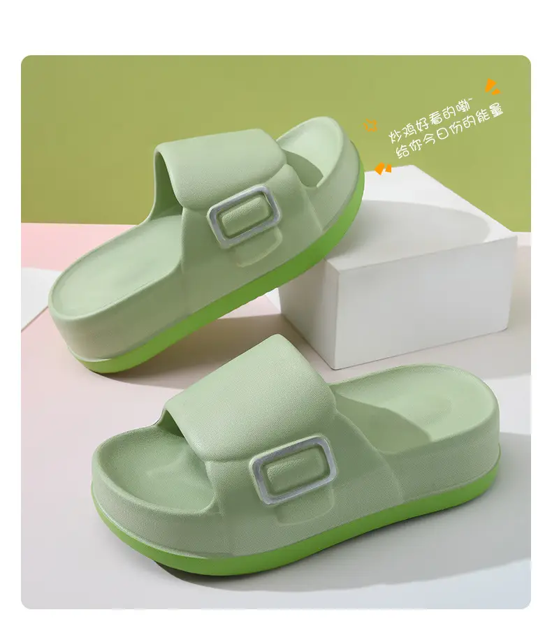 Sandals Non-slip Breathable Thick Bottom Elevated Eva Shit-like Summer One-word Slippers for Women — feature 17