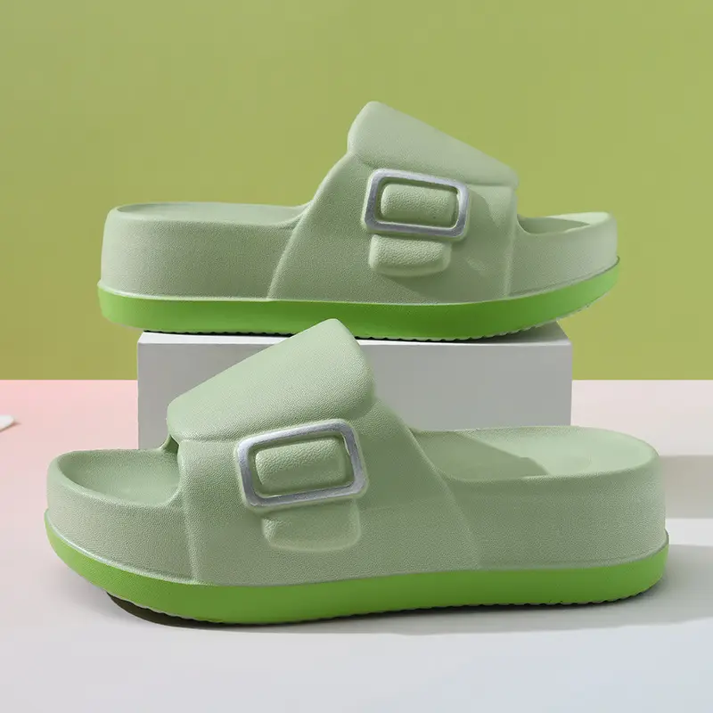 Sandals Non-slip Breathable Thick Bottom Elevated Eva Shit-like Summer One-word Slippers for Women - Image 5