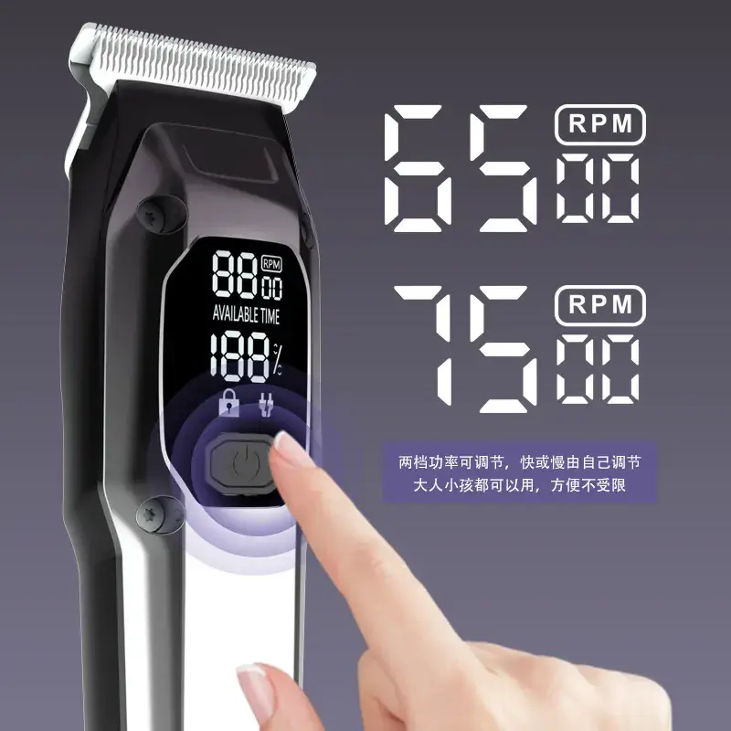 High Speed Electric Hair Clipper with LED Display & USB Charging - Image 4