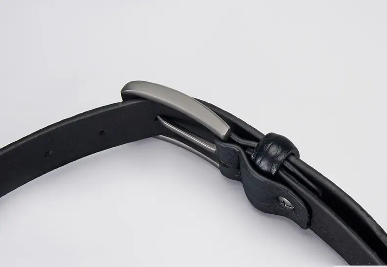 Men's Brown Leather Belt with Silver Buckle — feature 10