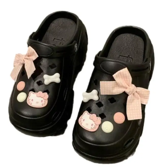 Bowknot Kt Cat Eva Thick-Soled Clogs Trendy Fashion Closed-Toe Beach Sandals for Women Summer Versatile - Image 7
