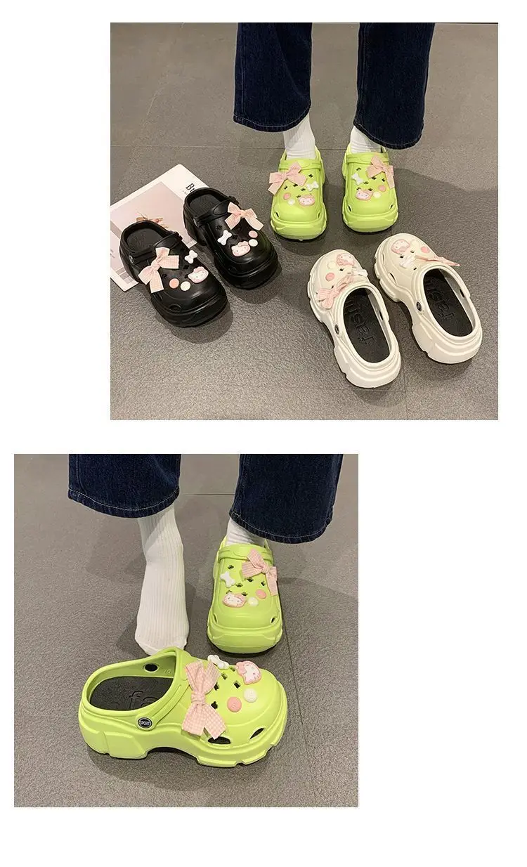 Bowknot Kt Cat Eva Thick-Soled Clogs Trendy Fashion Closed-Toe Beach Sandals for Women Summer Versatile — feature 21