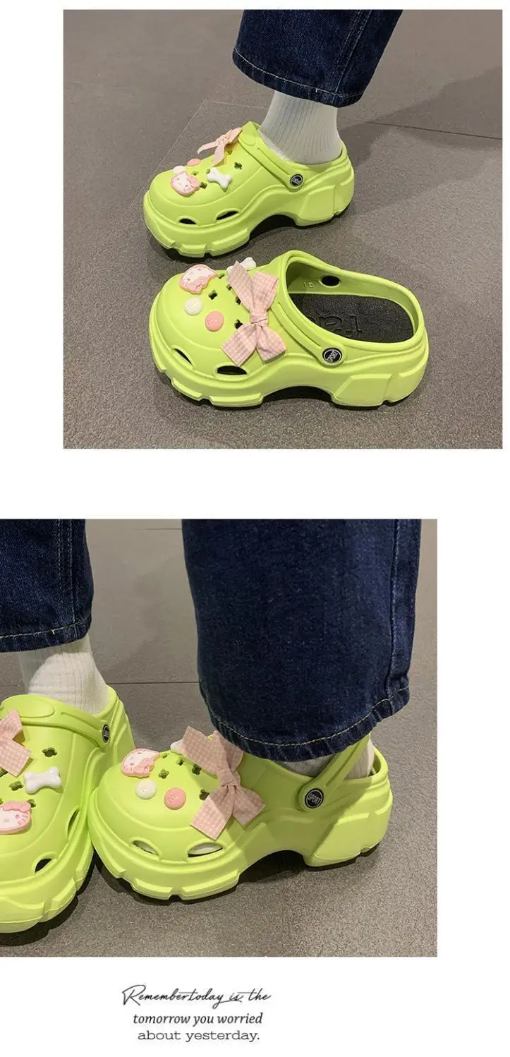 Bowknot Kt Cat Eva Thick-Soled Clogs Trendy Fashion Closed-Toe Beach Sandals for Women Summer Versatile — feature 22