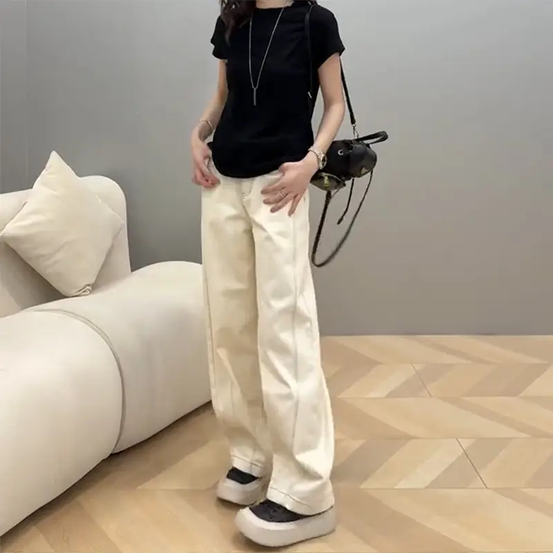 Women Slim Wide Leg Jeans Fall 2025 Large