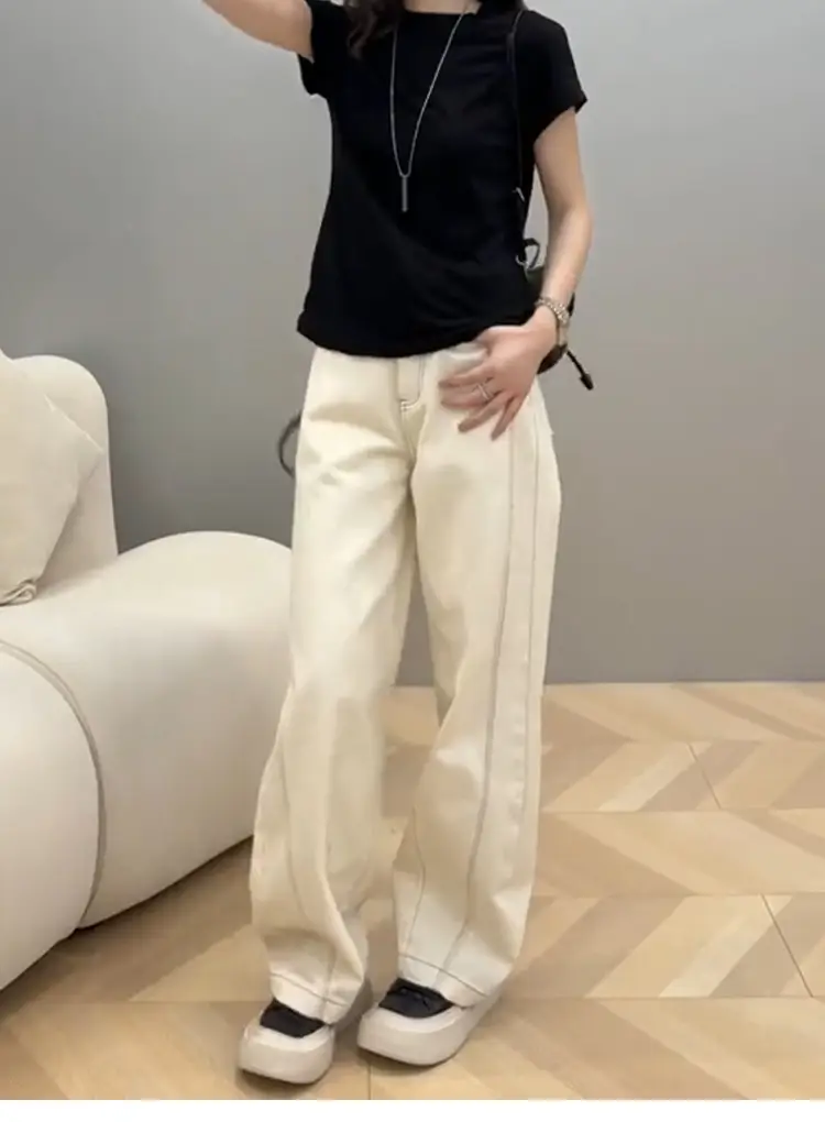 Women Slim Wide Leg Jeans Fall 2025 Large — feature 23