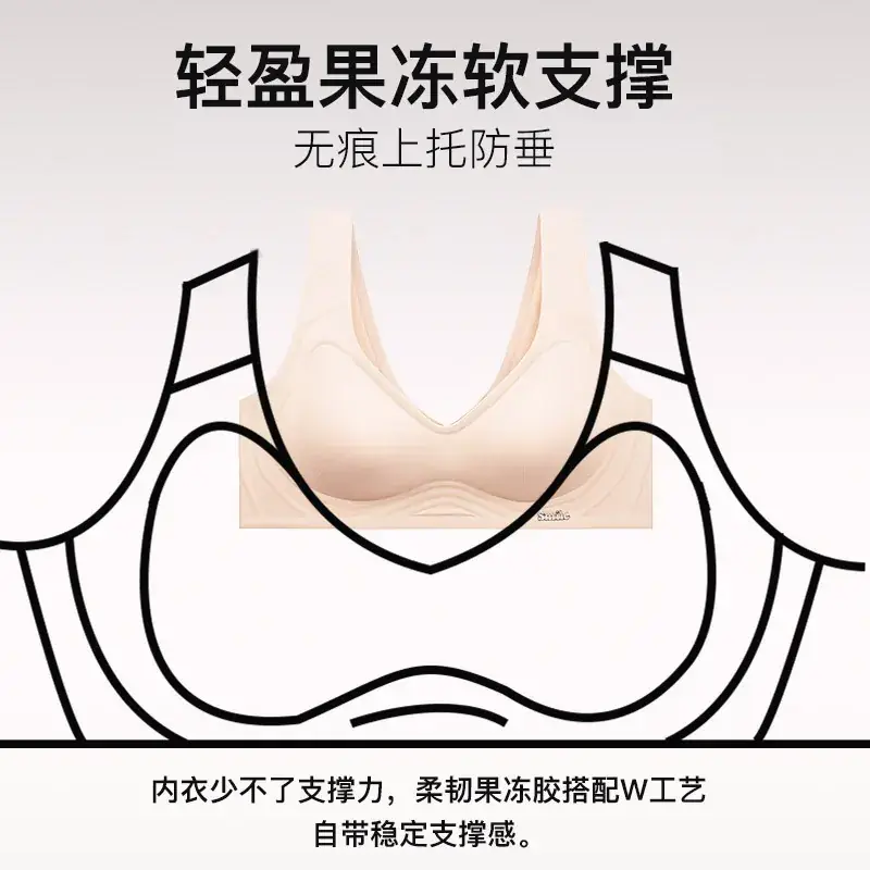 Jelly Gel Seamless Push-Up Underwear Women's Soft Support Non-Steel Ring - Image 11