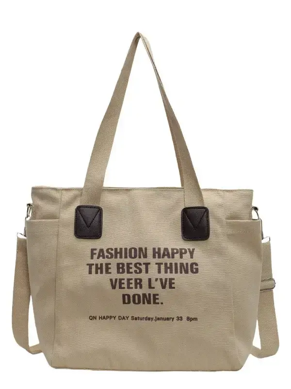 Fashion Canvas Tote Bag Black New Arrival 2024 - Image 8