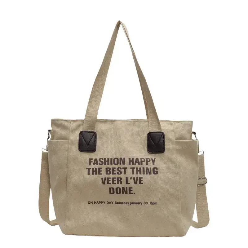Fashion Canvas Tote Bag Black New Arrival 2024 - Image 3
