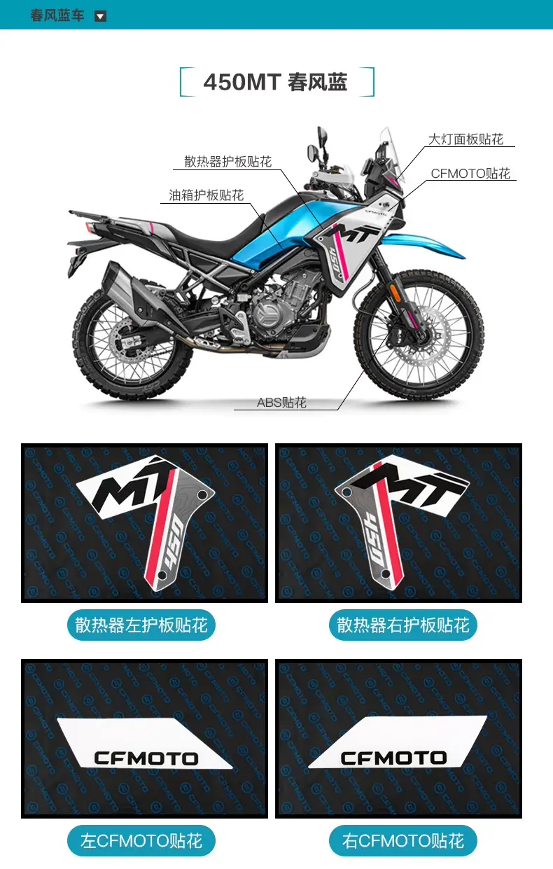 450Mt CF Moto Shell Guard Cover Full Decal Stickers — feature 5