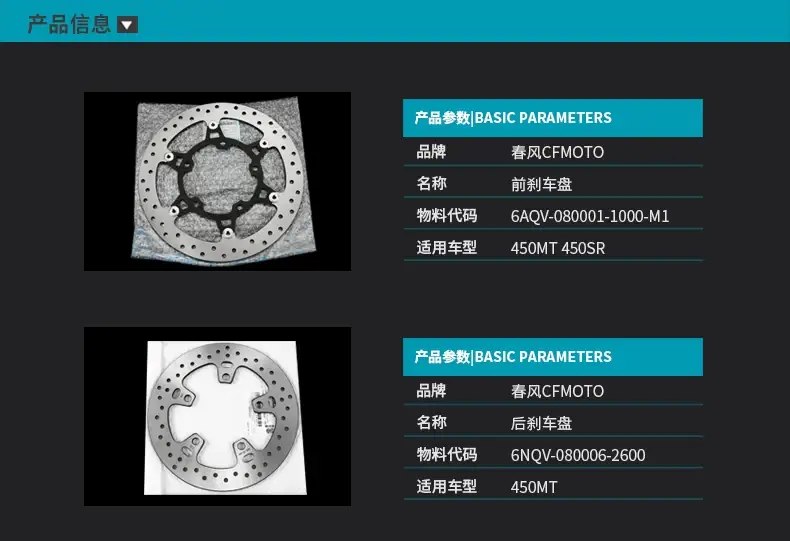 450SR Front Brake Discs with Screws — feature 2