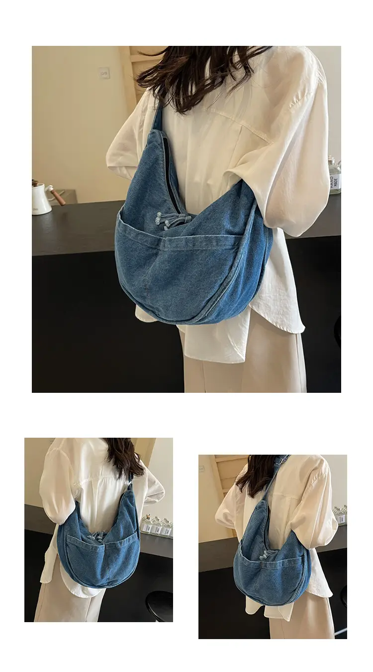 Retro Denim Shoulder Bag for Women Casual Commute — feature 10